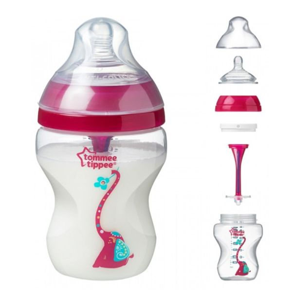 TOMMEE TIPPEE CLOSER TO NATURE BIBERON ROSE 0M+ 260 ML