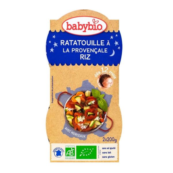Babybio - Ratatouille à la provençale & riz - dès 12 mois - 2 x 200 g