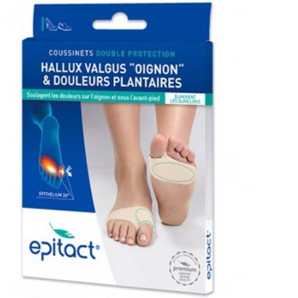 Epitact  - Coussinets double protection Hallux Valgus oignon & douleurs plantaires Taille L