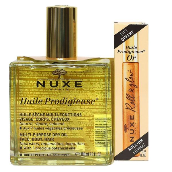 Nuxe - Huile Prodigieuse multifonction + Roll-on huile prodigieuse or offert - 100ml/8ml