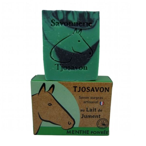 TjoSavon -  Savon lait de jument menthe poivrée détox & rasage - 85 g