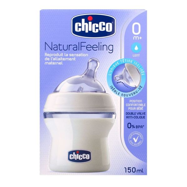 Chicco - Biberon NaturalFeeling 0 mois et plus débit lent - 150 ml