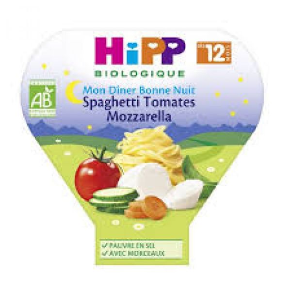 HiPP - Spaghetti tomates mozzarella - 230 g - dès 12 mois