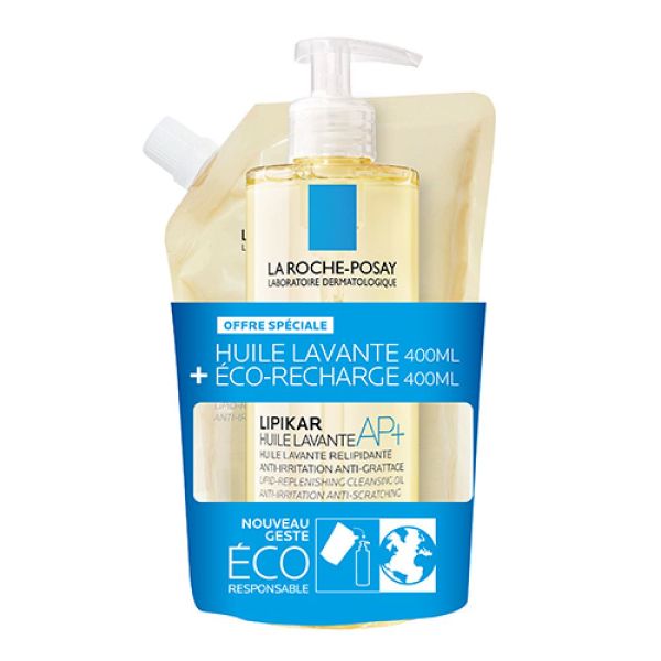 La roche posay - Huile lavante + éco recharge - 2x400ml