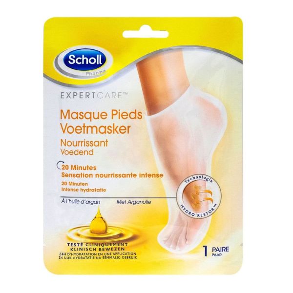Scholl - Masque Pieds Nourrissant à l'huile d'argan - 1 paire