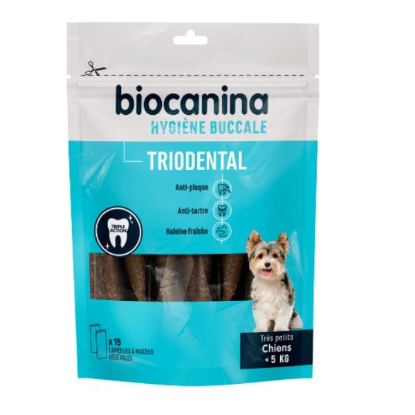 Biocanina Triodental - Très Petits Chiens Moins de 5 Kg - 15 Lamelles à Mâcher