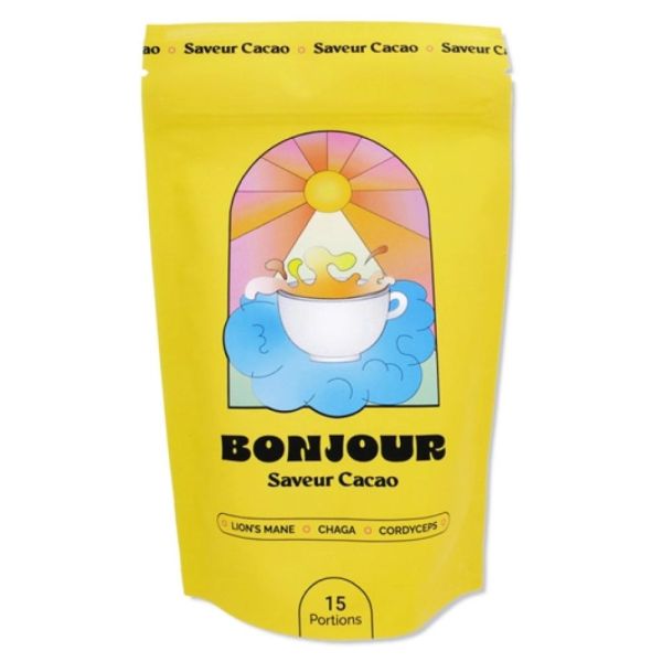 Bonjourdrink - Super Café aux champignons adaptogènes saveur Cacao - 15 portions 90g