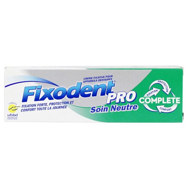 Fixodent Pro - Complete soin neutre - crème fixative pour appareils dentaires