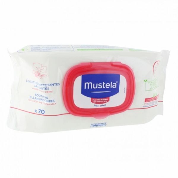 Mustela - Lingettes nettoyantes apaisantes peau très sensible - x70