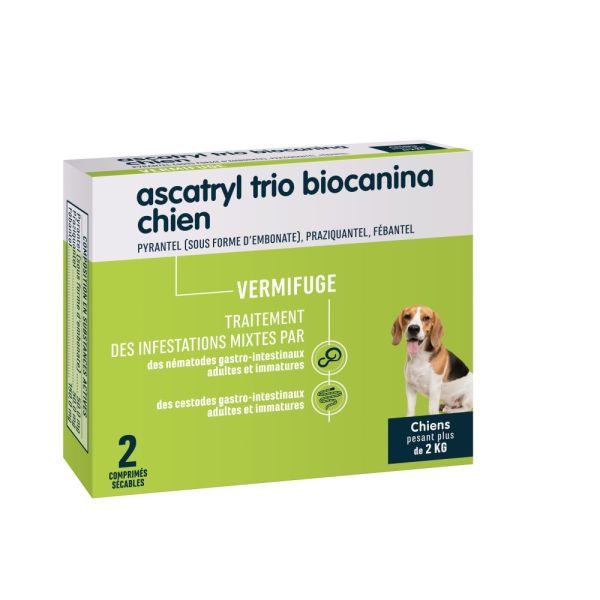 BIOCANINA -  Ascatryl Trio Vermifuge Chien - 2 comprimés