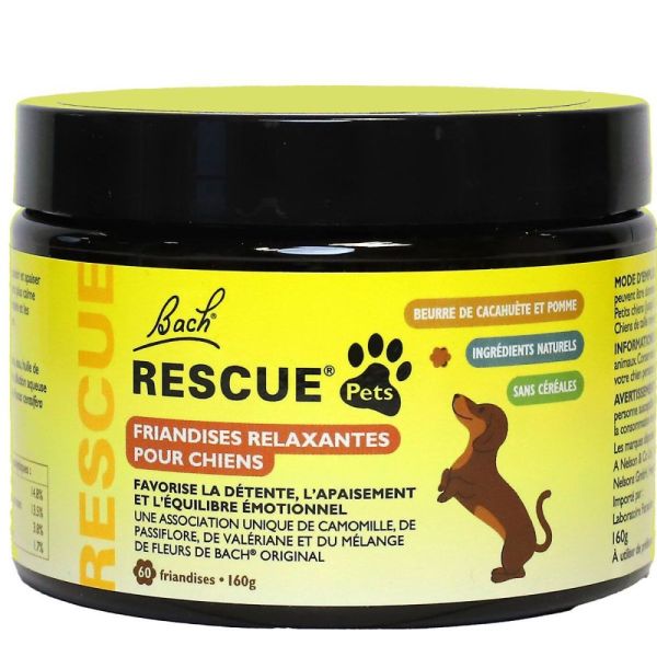 Fleurs de Bach - Rescue Pets friandises relaxantes pour chien - 60 friandises