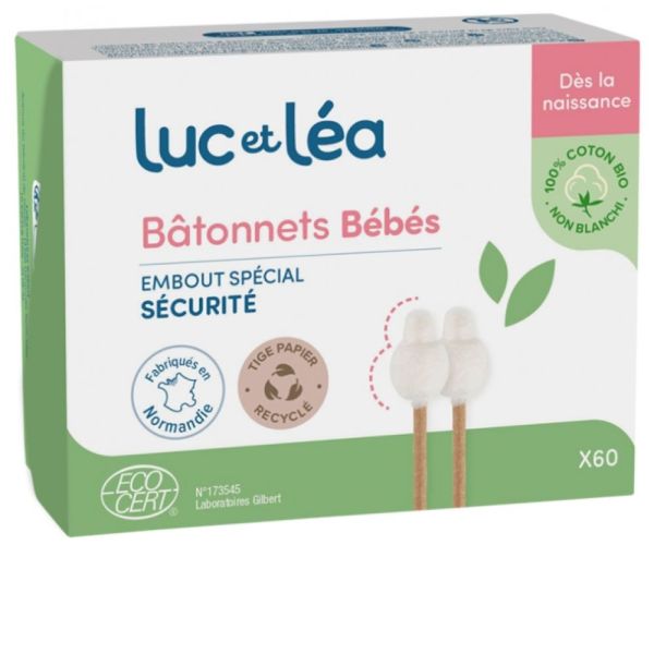 Luc & Léa - Bâtonnets bébés Bio - 60 unités