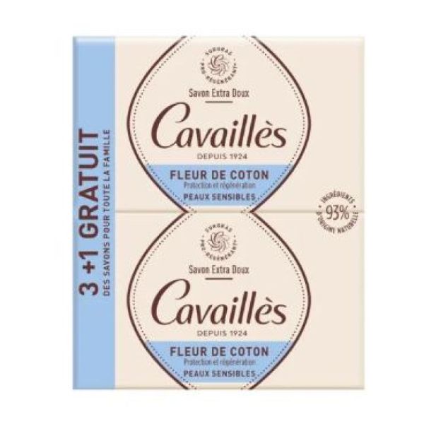 Rogé Cavaillès - Pain savon fleur de coton 3+1 gratuits - 4x250g