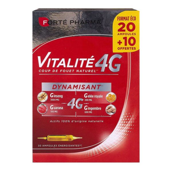 Forté Pharma - Vitalité 4G Dynamisant - 30 ampoules