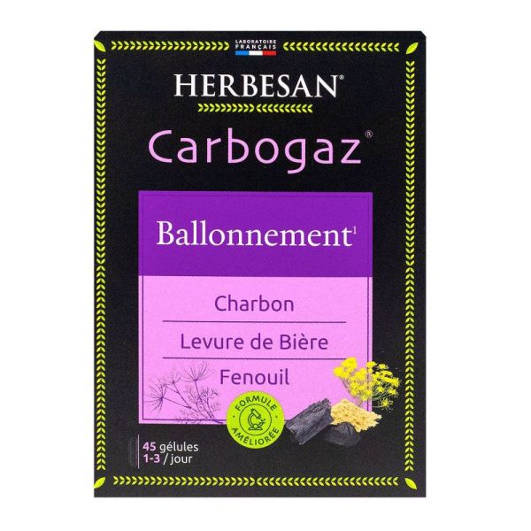 Herbesan - Carbogaz ballonnement - 45 gélules