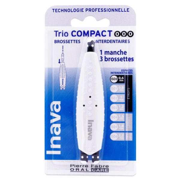 Inava - Trio compact brossettes interdentaires 0.6mm - ISO 0