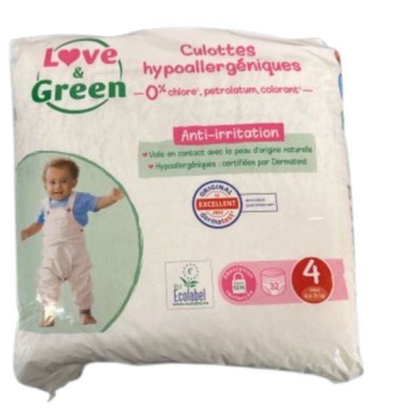 Love and Green- Culottes d'apprentissage taille 4 (8 à 15 kg) - 32 culottes