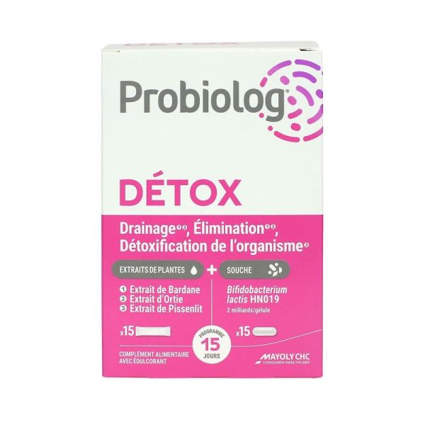 Mayoly - Probiolog Détox - 15 sticks + 15 gélules