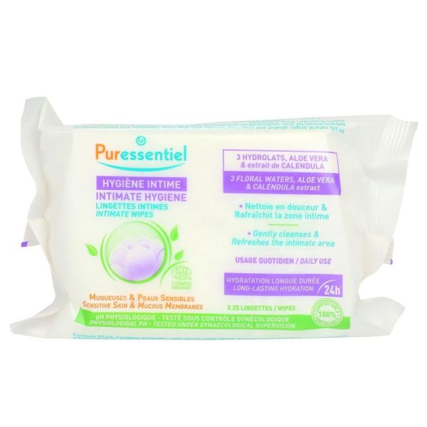 Puressentiel - Hygiène intime Lingettes intimes - 25 lingettes