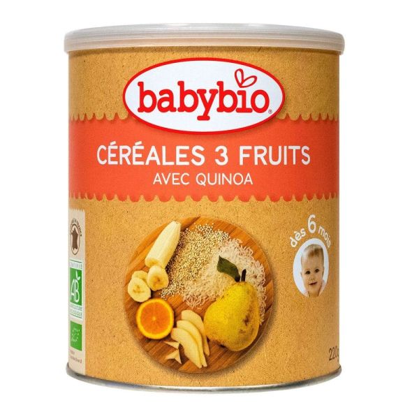 Babybio - Céréales 3 fruits avec quinoa - dès 6 mois - 220g