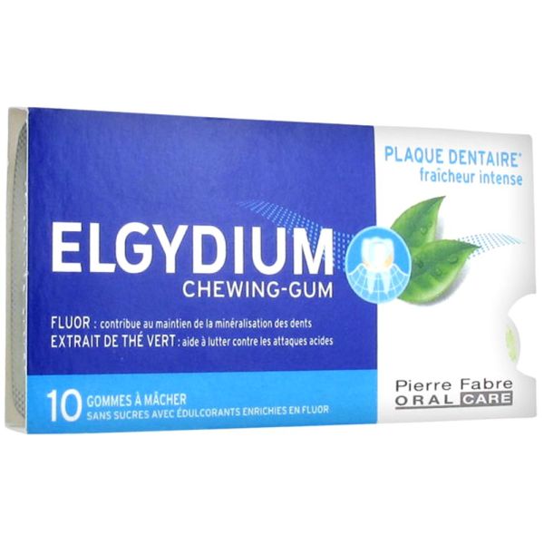 Elgydium - Chewing-Gum plaque dentaire - 10 Gommes à mâcher