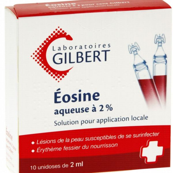 Gilbert - Éosine aqueuse 2% - 10 unidoses de 2 ml