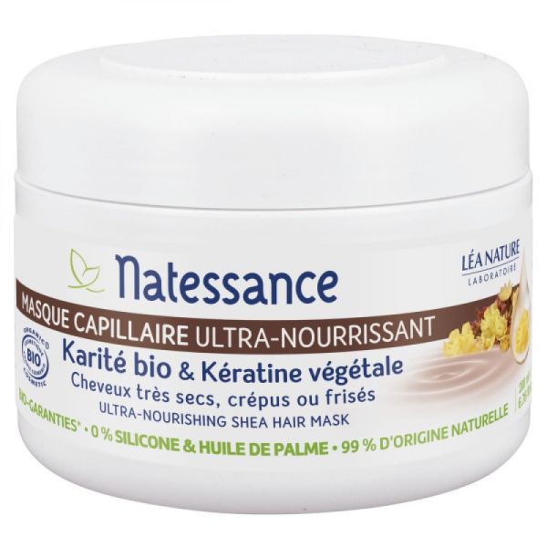 Natessance - Masque capillaire karité bio & kératine végétale - 200 ml