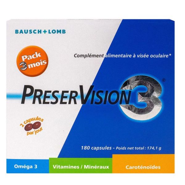 Preservision 3 - Bausch + Lomb - 180  Capsules
