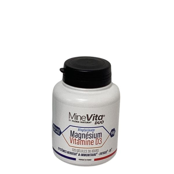 Scienta Natura - MineVita Duo bisglycinate Magnésium et Vtamine D3 - 120 gélules