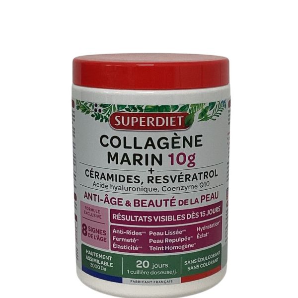 Superdiet - Collagène Marin 10 g + Céramides Resvératrol - 210 g