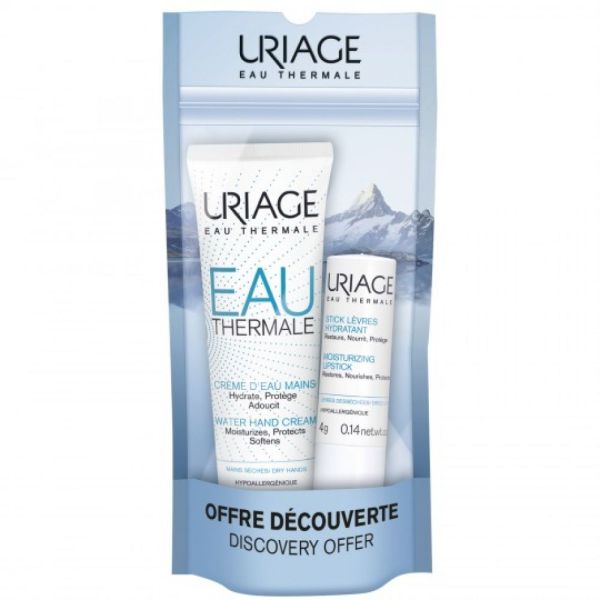 Uriage - Crème d'eau mains 30 ml et stick lèvres hydratant 4 g