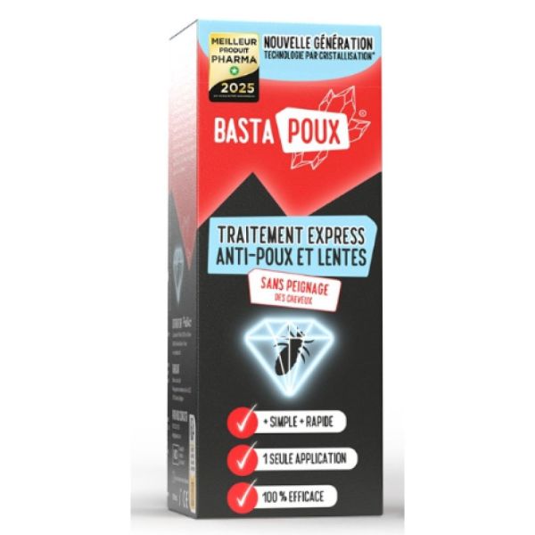 Basta Poux - Traitement express anti-poux et lentes sans peignage - 100 mL