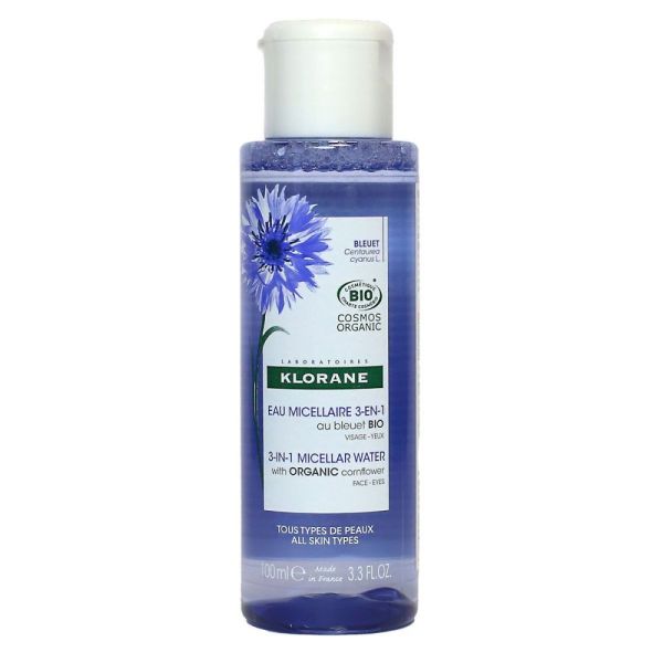 Klorane - Eau micellaire 3en1 au bleuet - 100mL
