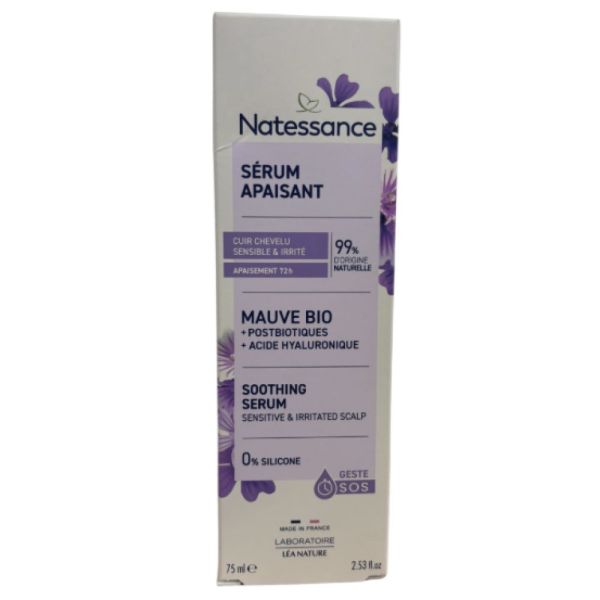 Natessance - Sérum Apaisant Mauve bio pour cuir chevelu Sensible & Irrité - 75 mL