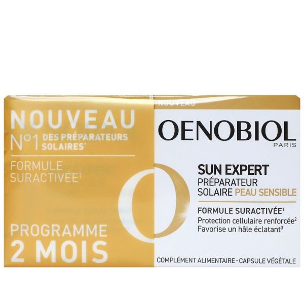 Oenobiol - Sun expert préparateur solaire peau sensible - programme 2 mois - 60 capsules