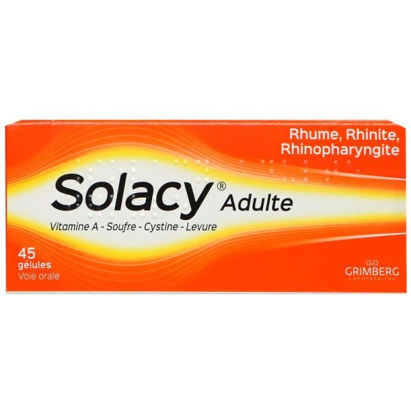 Solacy adultes - Médicament rhume et toux - 45 gélules