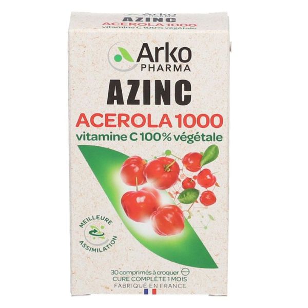 Arkopharma - Azinc Acerola 1000 Vitamine C - 30 comprimés