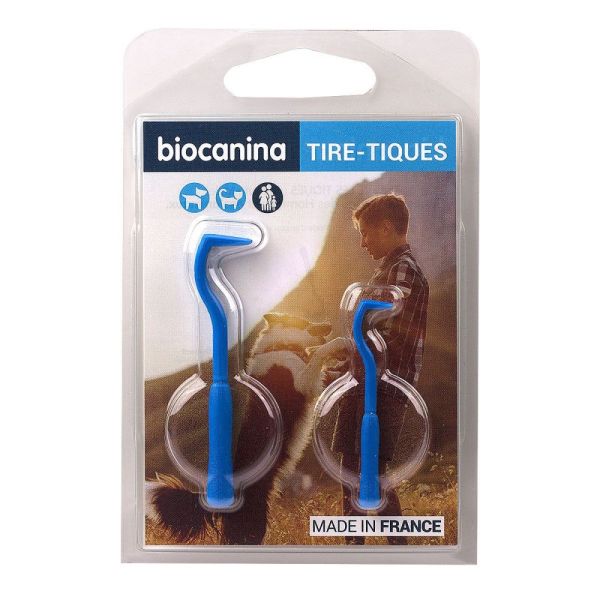 Biocanina - 2 Tire-tiques 2 tailles de crochets