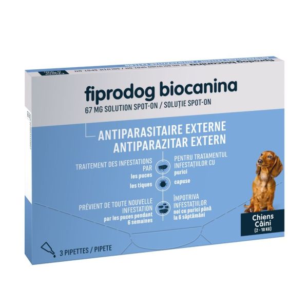 Biocanina - Fiprodog petit chien 2-10kg - 3 pipettes