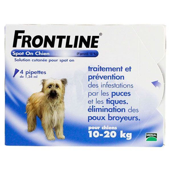 Frontline Spot on chien 10-20kg pipettes - 4 pipettes