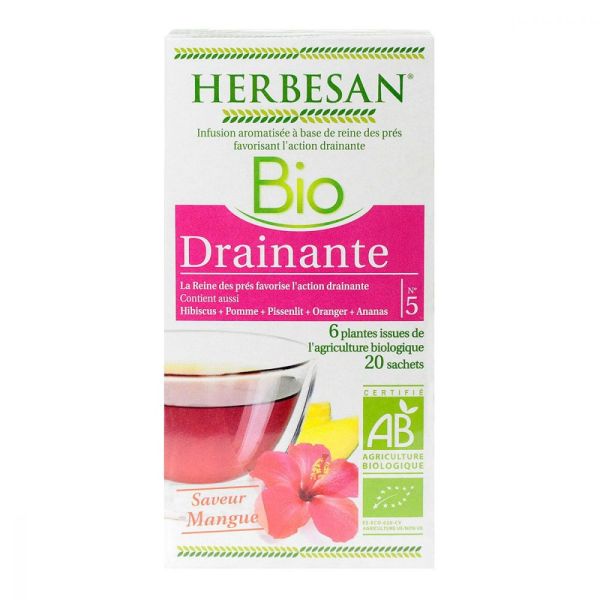 Herbesan - Infusion bio n°5 drainante - 20 sachets