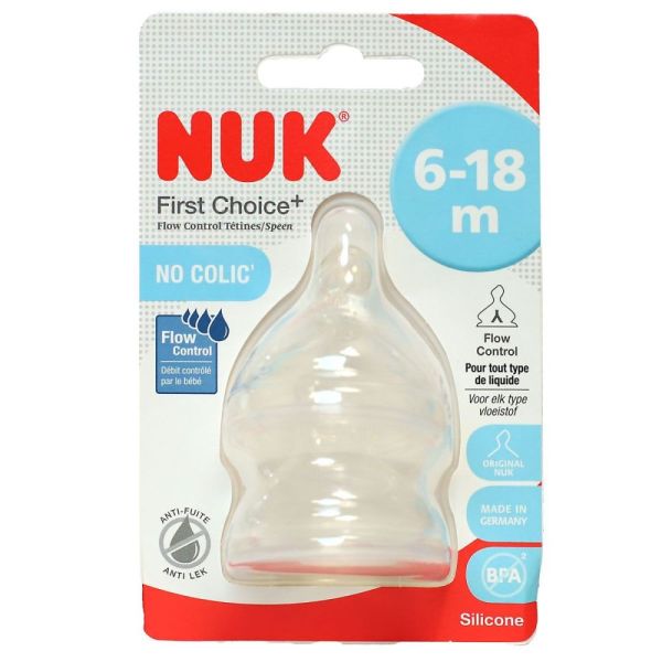 NUK - Tétines first choice + 6-18 mois no colic - Lot de 2