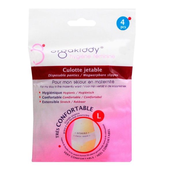 Orgakiddy hygiène féminine - Culotte jetable - 4 pièces