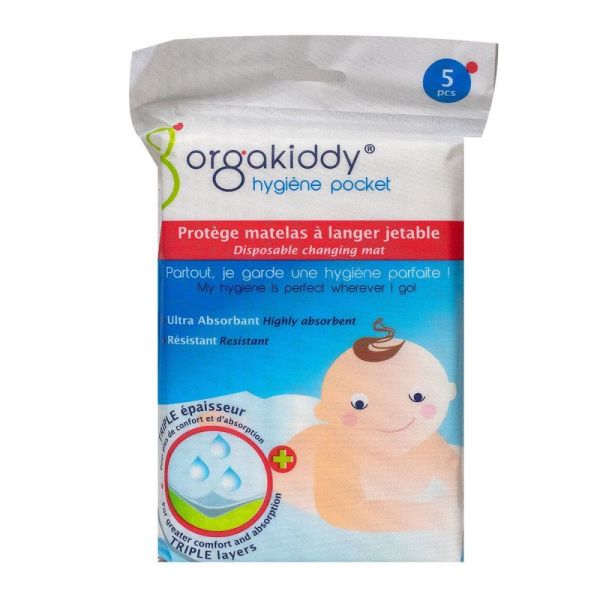 Orgakiddy - Protège matelas à langer jetable - 5 pièces