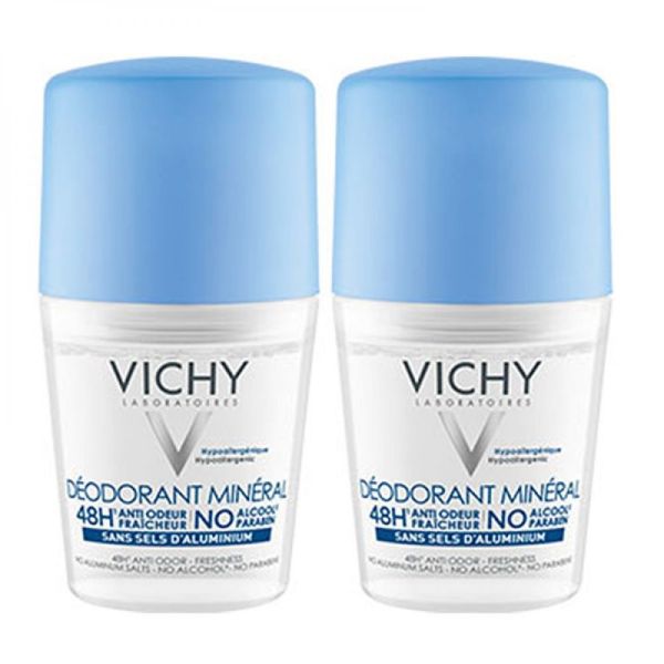 Vichy - Déodorant minéral sans sels d'aluminium - 2 x 50 ml