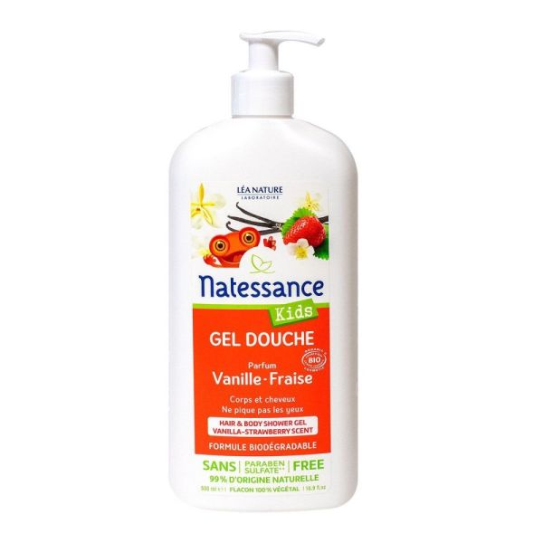 Natessance Kids - Gel douche vanille fraise - 500 ml