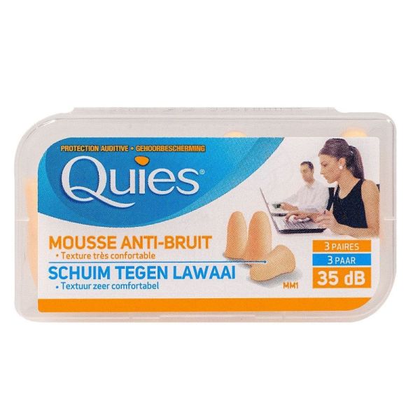 Quies Protection Auditive Mousse anti bruit - 3 paires