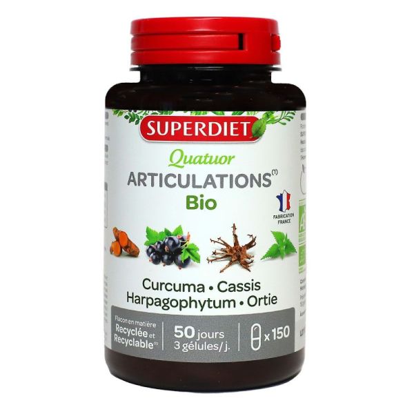 Superdiet - Quatuor articulations Bio - 150 gélules d'origine marine