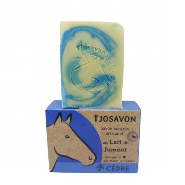 TjoSavon - Savon lait de jument cèdre peaux sèches et abîmées - 85 g