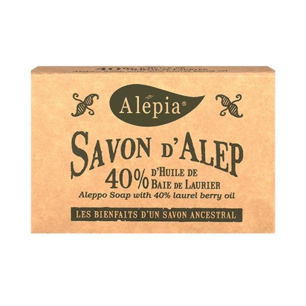 Alepia - Savon d'Alep 40% d'huile de baie de laurier - 200g